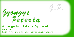 gyongyi peterla business card